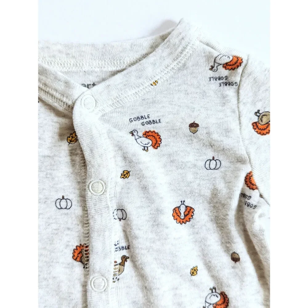 Carter's Baby Thanksgiving Footie Pajamas – Turkey Snap Sleep & Play Unisex - 3M